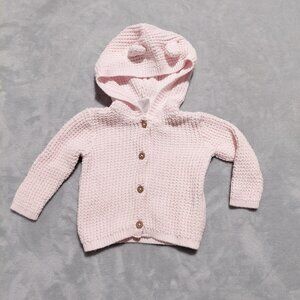 Carter's 3M Hooded Knit Pink Cardigan with Ears So Cute!
